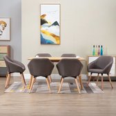 Decoways - Eetkamerstoelen 6 stuks stof taupe