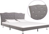 Decoways - Bedframe stof lichtgrijs 160x200 cm