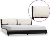 Decoways - Bedframe kunstleer zwart en wit 180x200 cm