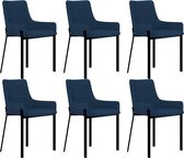 Decoways - Eetkamerstoelen 6 st stof blauw