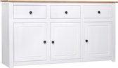 Decoways - Dressoir Panama Range 135x40x80 cm massief grenenhout wit