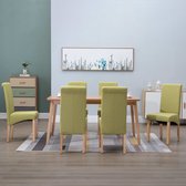 Decoways - Eetkamerstoelen 6 stuks stof groen