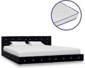 Decoways - Bed met traagschuim matras fluweel zwart 160x200 cm