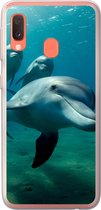 Geschikt voor Samsung Galaxy A20e hoesje - Water - Dolfijn - Blauw - Siliconen Telefoonhoesje
