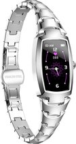 Smartwatch Rankos H8 - sporthorloge zilver stalen bandje - Fitness - Stappenteller - Hartslag - Slaapmonitor - Bluetooth bellen - Bel/message herinnering - Camera Bediening - IP67