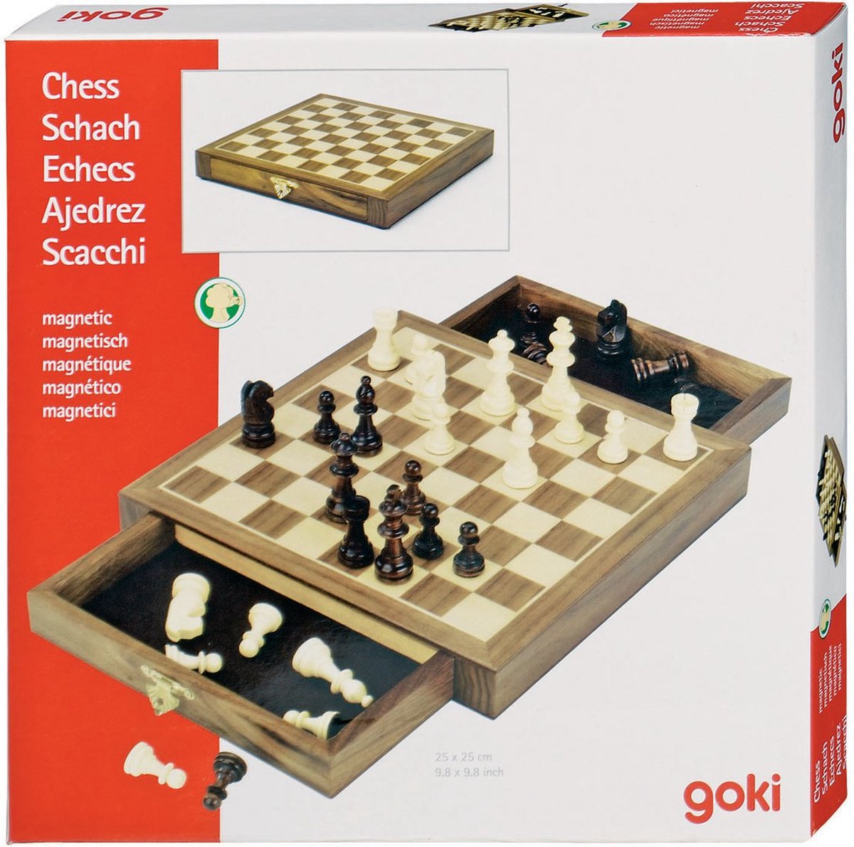 Jeu d'échecs magnétique avec tiroir Goki