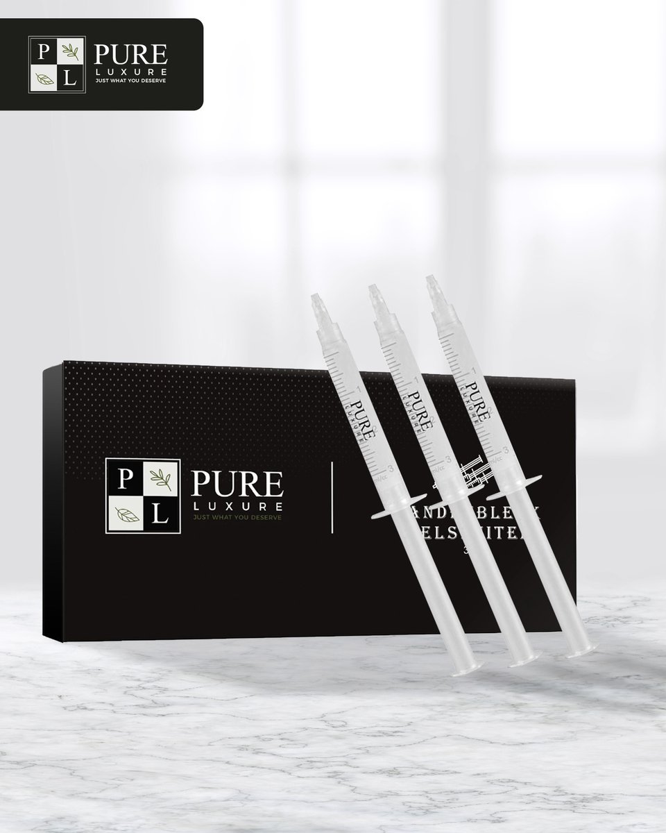 Pure Luxure 3x navulling Tanden Bleekgel spuiten ZONDER peroxide - teeth whitening - witte tanden - tandenblekers