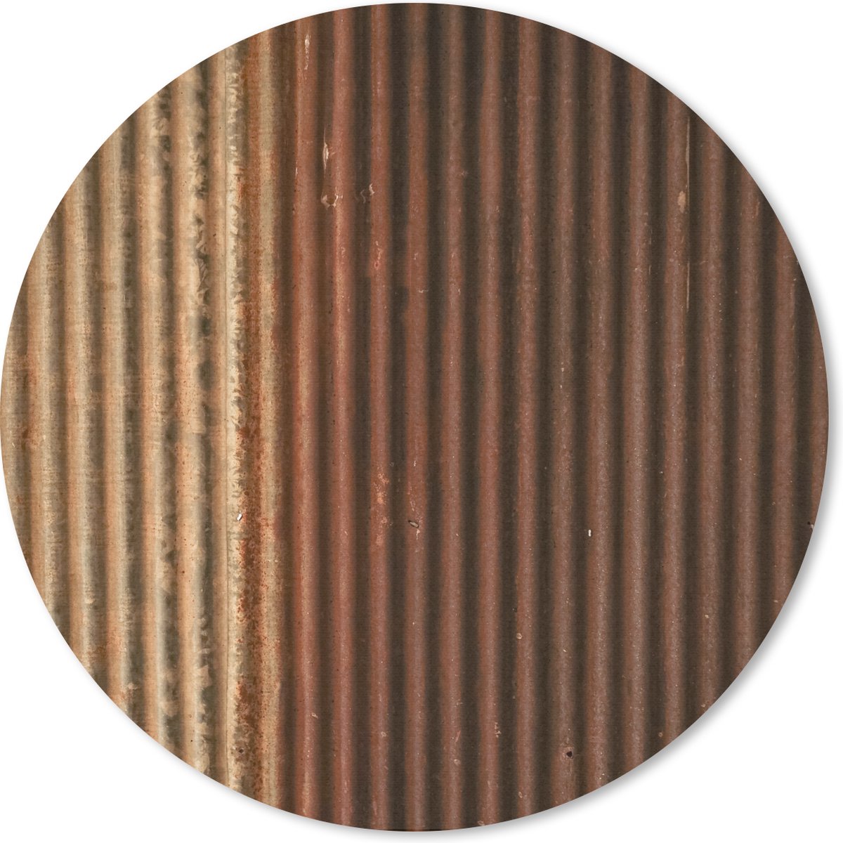 Muismat rond 30x30 cm - Mousepad Golfplaten - Roest print - Brons - Ronde muismatten