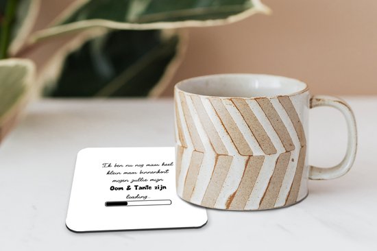 Sous-verres de Verre - Annonce de Grossesse - Bébé en route - Oncle et Tante - 10x10 cm - 6 pièces