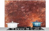 Spatscherm keuken 120x80 cm - Kookplaat achterwand Brons - Roest print - Structuur - Muurbeschermer - Spatwand fornuis - Hoogwaardig aluminium