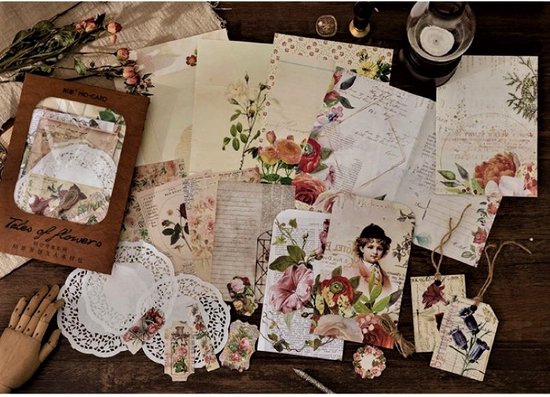 Foto: Journaling papier set tales of flowers set voor o a bulletjournal scrapbooking en kaarten maken