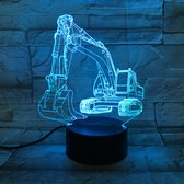 3D Led Lamp Met Gravering - RGB 7 Kleuren - Graafmachine