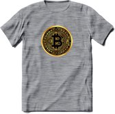Bit-Coin - Crypto T-Shirt Kleding Cadeau | Dames / Heren / Unisex | Bitcoin / Ethereum shirt | Grappig Verjaardag kado | Tshirt Met Print  Prijs - Donker Grijs - Gemaleerd - L