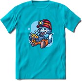 Mining Wolf - Crypto T-Shirt Kleding Cadeau | Dames / Heren / Unisex | Bitcoin / Ethereum shirt | Grappig Verjaardag kado | Tshirt Met Print  Prijs - Blauw - XL