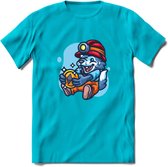 Mining Wolf - Crypto T-Shirt Kleding Cadeau | Dames / Heren / Unisex | Bitcoin / Ethereum shirt | Grappig Verjaardag kado | Tshirt Met Print  Prijs - Blauw - XXL