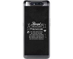Telefoonhoesje Geschikt voor Samsung Galaxy A80 hoesje - Quote ''Recept voor een goed huwelijk'' - Siliconen Telefoonhoesje Telefoonhoesje