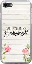 Geschikt voor iPhone 7 hoesje - Quotes - 'Will you be my bridesmaid' - Spreuken - Bruidsmeisje - Siliconen Telefoonhoesje