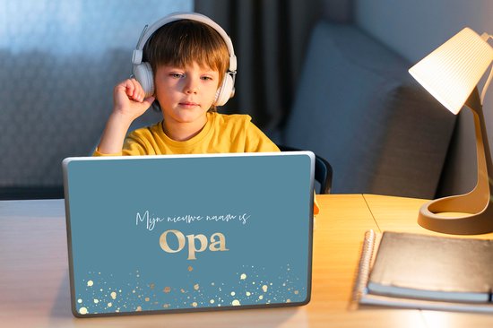 Sticker pour ordinateur portable - 14 pouces - Citations - 'My new naam is Grandpa' - Proverbes