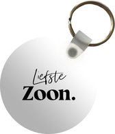 Sleutelhanger - Zoon - Tekst - Liefste Zoon - Quotes - Spreuken - Plastic - Rond - Uitdeelcadeautjes