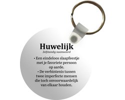 Sleutelhanger - 'Huwelijk' - Spreuken - Quotes - Trouwen - Plastic - Rond - Uitdeelcadeautjes
