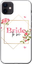 Geschikt voor iPhone 12 mini hoesje - Huwelijk - 'Bride to be' - Quotes - Spreuken - Siliconen Telefoonhoesje