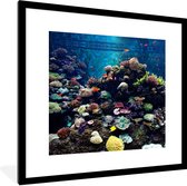 Fotolijst incl. Poster - Aquarium met tropische vissen en koralen - 40x40 cm - Posterlijst