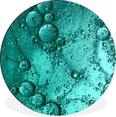 Cercle mural - Cercle mural - Gouttes sur fond turquoise - Aluminium - Dibond - ⌀ 60 cm - Intérieur et Extérieur
