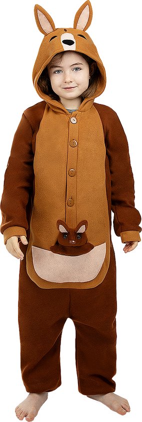 FUNIDELIA Kangaroe Onesie - Kangaroe Kostuum - 110-122 cm