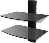 Decoways - Wandschap 2-laags glas zwart