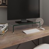 Decoways - TV-meubel/monitorverhoger transparant 60x25x11 cm glas
