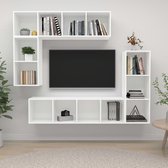 Decoways - 4-delige Tv-meubelset spaanplaat wit