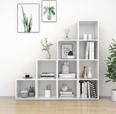 Decoways - 4-delige Tv-meubelset spaanplaat hoogglans wit