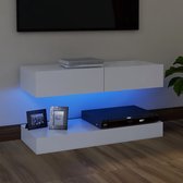 Decoways - Tv-meubel met LED-verlichting 90x35 cm wit