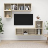Decoways - 4-delige Tv-meubelset spaanplaat sonoma eikenkleurig