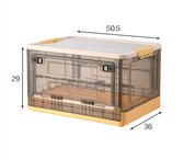 Nieuw 2021 opbergdoos met drie deuren - Opvouwbare opbergdoos- Boek storage - Transparante opvouwbare opbergdoos - opbergbox - opslagdoos - opslagbox 35L 50.5x29x36cm - Oranje