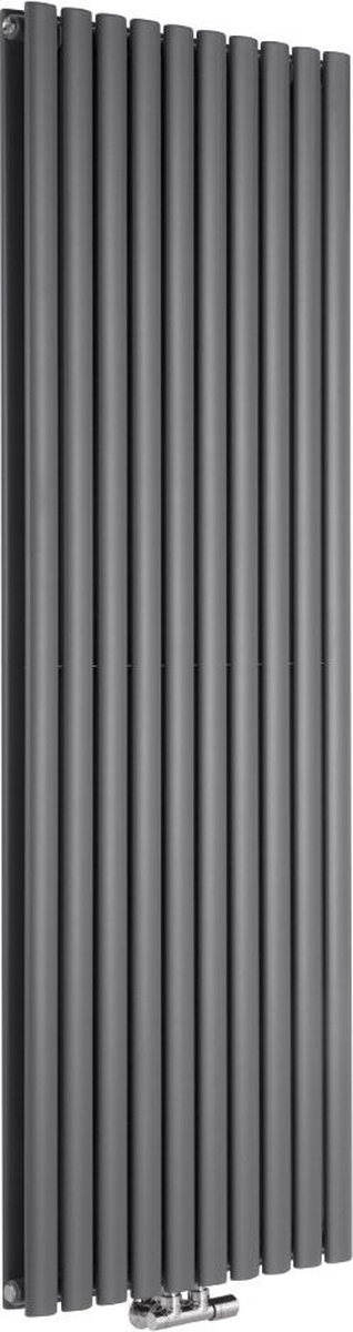 Klea Designradiator Ovaal Dubbel 1800x472mm 16 Tubes 1640 Watt Mat Zwart