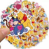 50x Winnie de Poeh Stickers - Kinderstickers - Iejoor, Knorretje en Teigertje - Stickerset voor op de fiets, beker, laptop, schoolspullen, kamer, etc - Winnie the Pooh Stickers - P