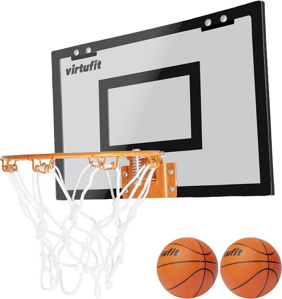 VirtuFit Pro Mini Basketbalbord - Mini Hoop - Met 2 Ballen en pomp - Basketbalring - Zwart