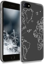 kwmobile telefoonhoesje geschikt voor Apple iPhone SE (2022) / iPhone SE (2020) / iPhone 8 / iPhone 7 - Hoesje voor smartphone - Travel Vliegtuig design