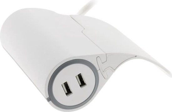 Uitneembare draaibare voeding met 2 stopcontacten, 1 USB-C-aansluiting