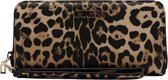 Guess Alby Slg Large Zip Around Dames Portemonnee - Leopard