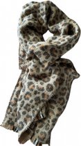 Sarlini lange Sjaal | Leopard Ruit, 2 kanten draagbaar | Bruin