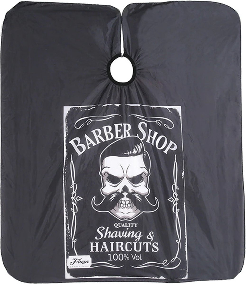 Tablier De Rasage Noir Pour Barbier Et Coiffeur - Cape De Protection Professionnelle