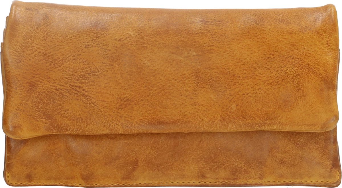 Hide & Stitches Paint Rock Portemonnee - 100% Leer - Okergeel