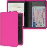 kwmobile hoes voor kentekenbewijs en rijbewijs - Hoesje met pasjeshouder in roze - Omslag van neopreen