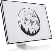 kwmobile hoes voor 27-28" Monitor - beschermhoes voor beeldscherm - 3x3 design - zwart / wit