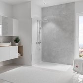 douche achterwand - Schulte Deco Design Softtouch - steenbeton grijs - 150x255cm - wanddecoratie - muurdecoratie - badkamer wandpaneel - muurbekleding