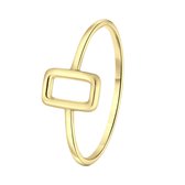 Zilveren goldplated ring rechthoek