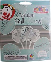 Globos Ballonnen met Confetti 6 Stuks Transparant /Zilver
