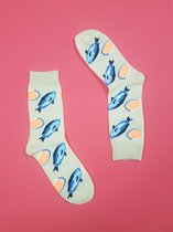 schoencadeautjes sinterklaas - Vaderdag cadeau - papa - cadeau voor hem - cadeau voor mannen - Verjaardag - Cadeau - Carnavalskleding - leuke vrolijke sokken - vissen zeevruchten d